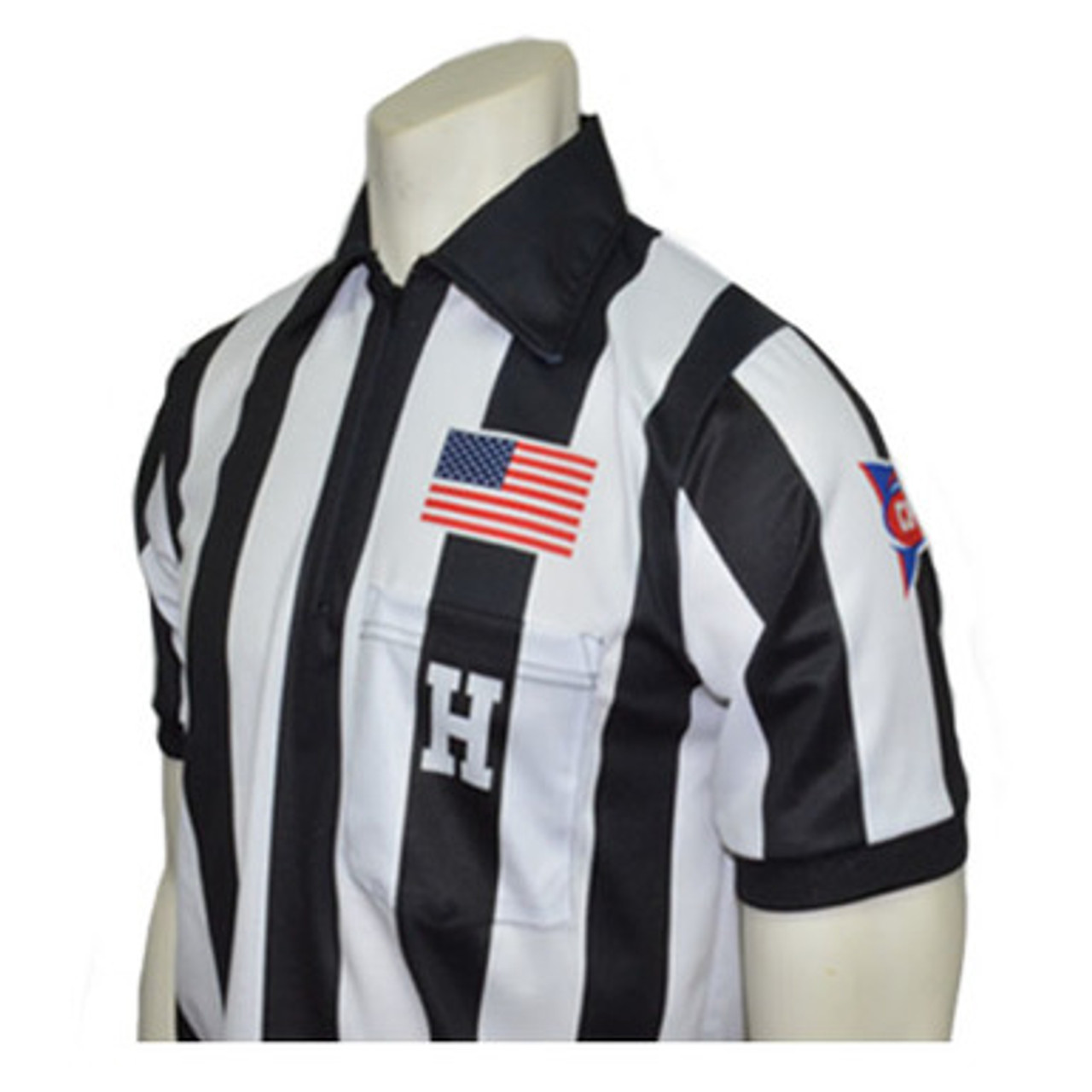 Smitty Vertical Stripe Umpire Shirt - Black