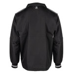 Smitty MLB Convertible 1/2-Zip Pullover Umpire Jacket (Black/Gray Accents)-long sleeve and back