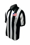 Honig's 2.25" Striped Short Sleeve Football/Lacrosse Referee Shirt w/Sublimated American Flag On Left Chest 