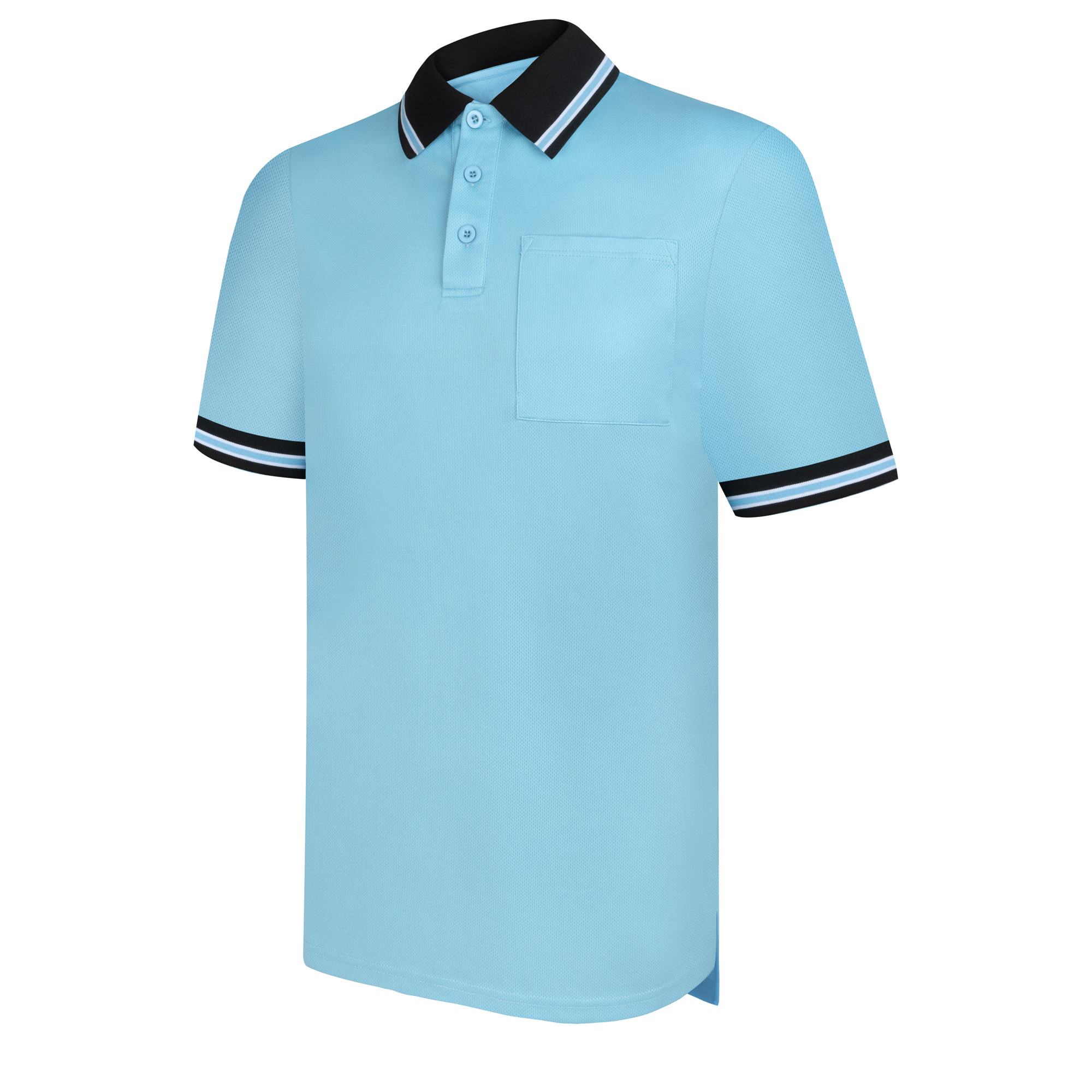 United Attire Baseball Umpire Shirt Powder Blue with Black Trim