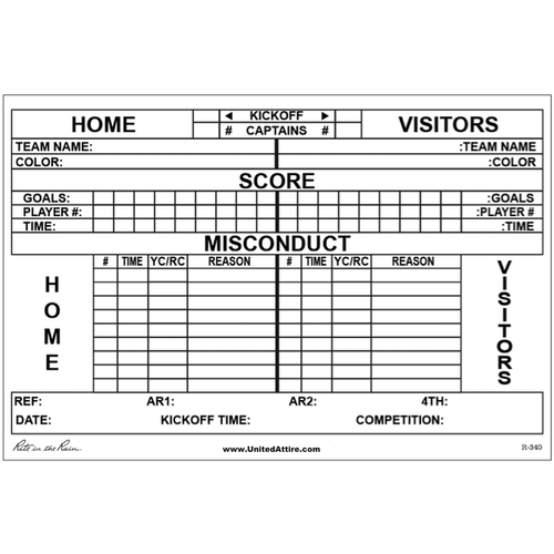 Waterproof Rite In The Rain Score Sheets