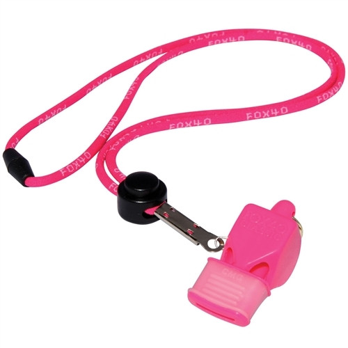 Pink Pea-Less Coach Whistle and Lanyard. Tandem Sport Louisville KY