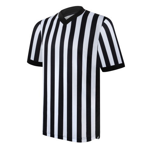 United Attire Black & White Basketball Referee Shirt with Side Panel