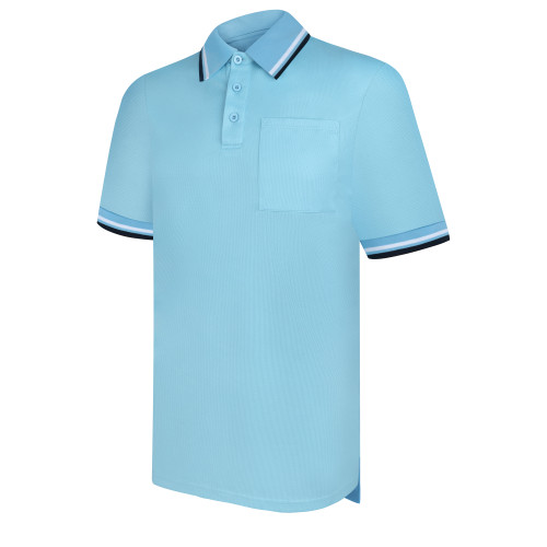 Officials Depot AeroDry Series A MLB Replica Umpire Shirt - Sky Blue with Black Side Panels 4XL