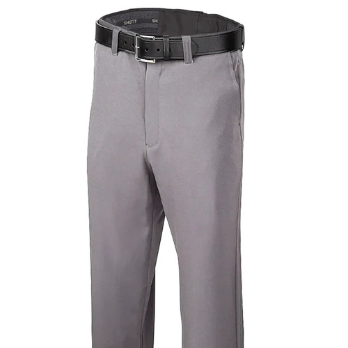 Smitty 4-Way Stretch Flat Front Plate Umpire Pants w/Slash Pockets Non-Expander Waistband - HEATHER GREY