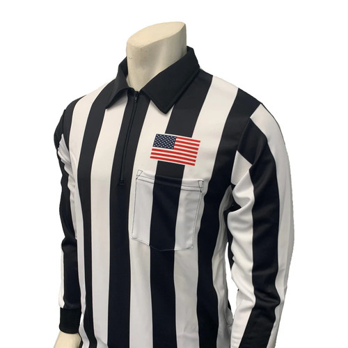 Smitty 2" Dye Sublimated Long Sleeve Football Referee Shirt w/Flag Above Pocket (USA118)