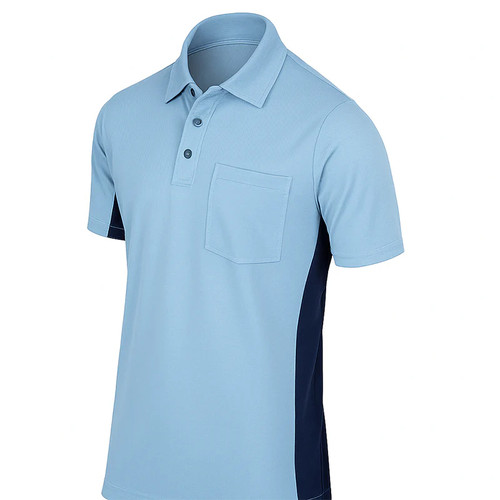 Smitty "MLB" Powder Blue Umpire Shirt w/Navy Side Panel