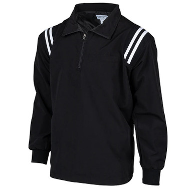 Smitty Open-Bottom 1/2-Zip Umpire Jacket | Black/White Trim