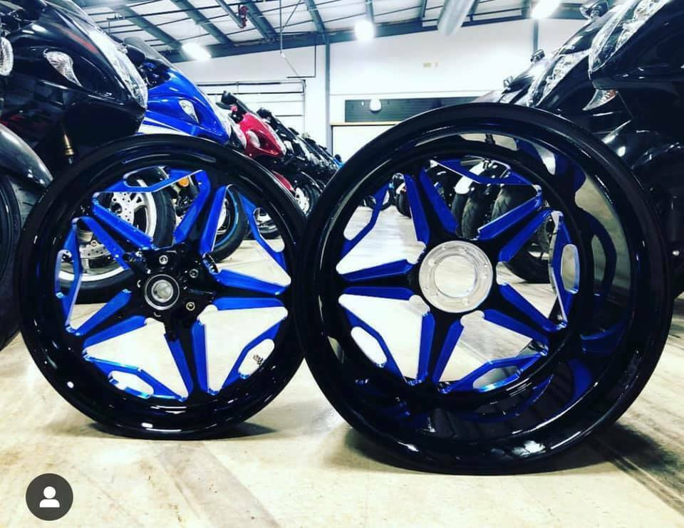BLACK AND BLUE 240 SPEED STAR WHEELS FOR 2010-2015 Kawasaki Ninja