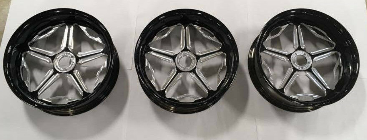 18" BLACK CONTRAST CUT SPEED STAR WHEELS,TIRES SET OF 3