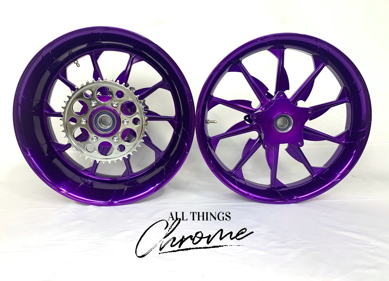 360 FAT TIRE CANDY PURPLE TORNADO WHEELS 12-20 KAWASAKI NINJA ZX