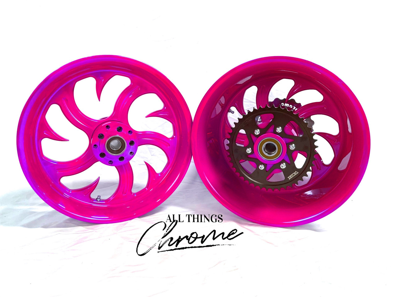 GSXR 240 FAT TIRE CANDY PINK SHARK TOOTH WHEELS 06-07 SUZUKI GSXR