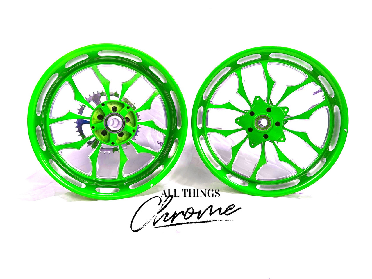 360 FAT TIRE BRIGHT GREEN CONTRAST CUT RECLUSE WHEELS 12-20
