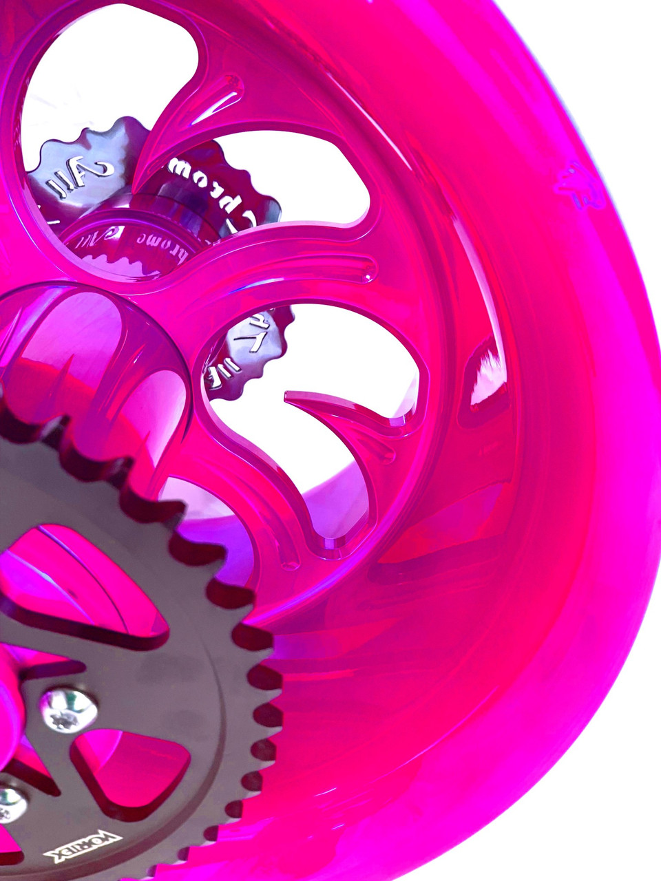 NINJA 300 FAT TIRE CANDY PINK SHARK TOOTH WHEELS 12-20 KAWASAKI