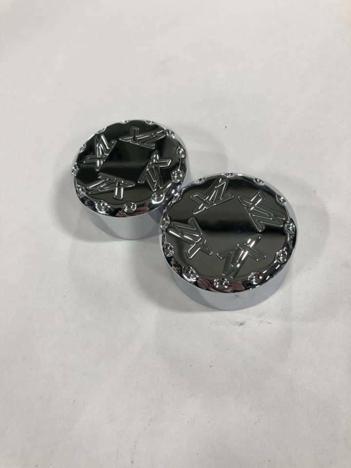 ZX-14 CHROME REAR AXLE CAPS ENGRAVED FITS ALL KAWASAKI ZX-14 ZX