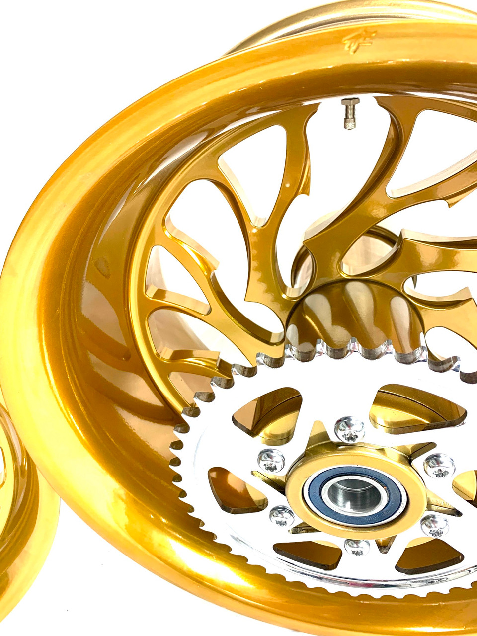 NINJA 300 FAT TIRE CANDY GOLD HELLIAN WHEELS 2012-2020 KAWASAKI