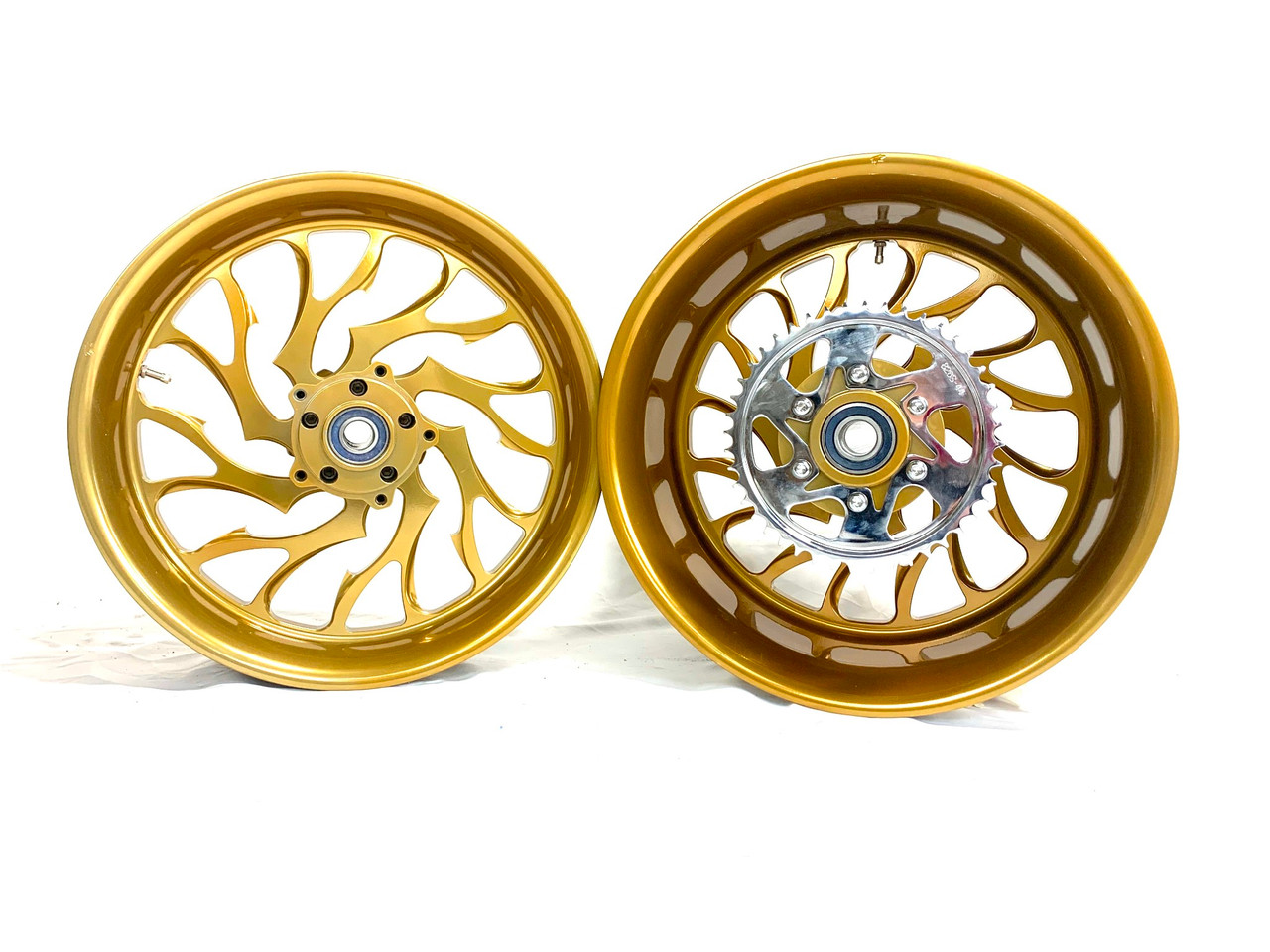 NINJA 300 FAT TIRE CANDY GOLD HELLIAN WHEELS 2012-2020 KAWASAKI