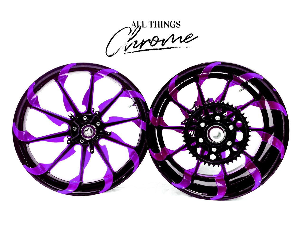 NINJA 300 FAT TIRE BLACK & CANDY PURPLE TORNADO WHEELS 12-20