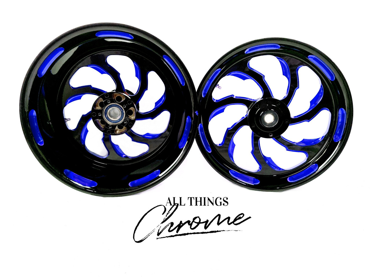 NINJA 240 FAT TIRE BLACK & BLUE SAMURAI WHEELS FOR 2000-05
