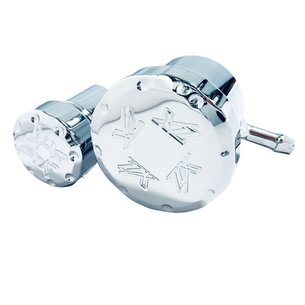 ZX14 ENGRAVED CHROME CLUTCH/BRAKE RESERVOIR & CAPS 2006-11