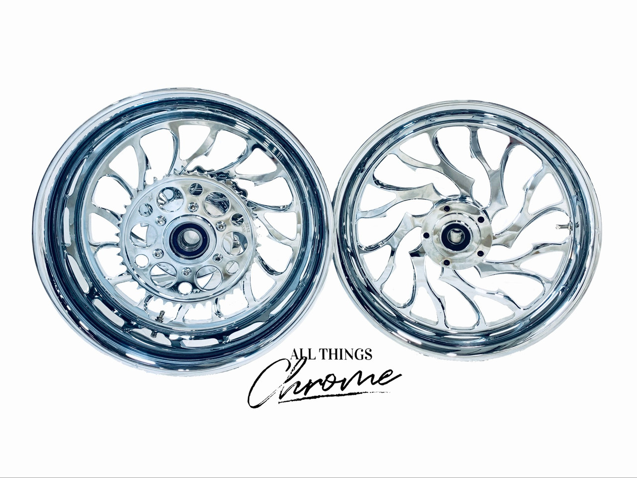 NINJA 300 FAT TIRE CHROME HELLIAN WHEELS 06-11 KAWASAKI NINJA ZX