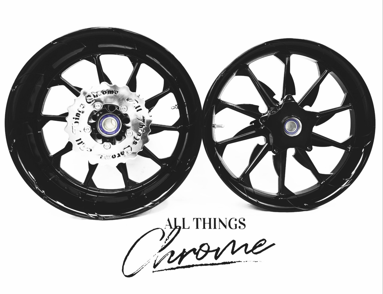 NINJA 240 FAT TIRE SOLID BLACK TORNADO WHEELS 12-20 KAWASAKI NINJA