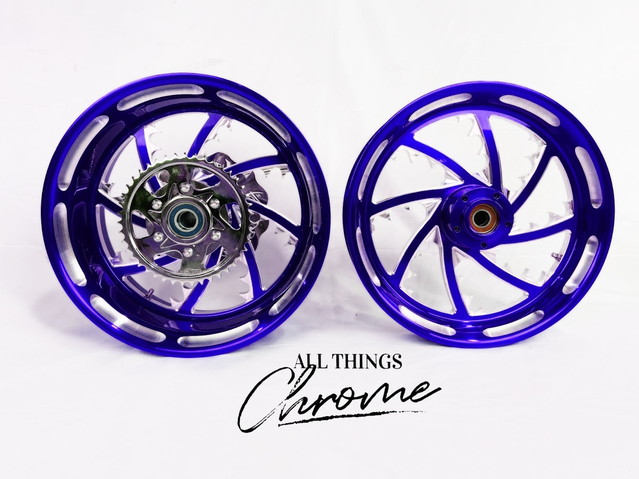 NINJA 300 FAT TIRE ILLUSION ROYAL PIRANHA WHEELS 00-05 KAWASAKI