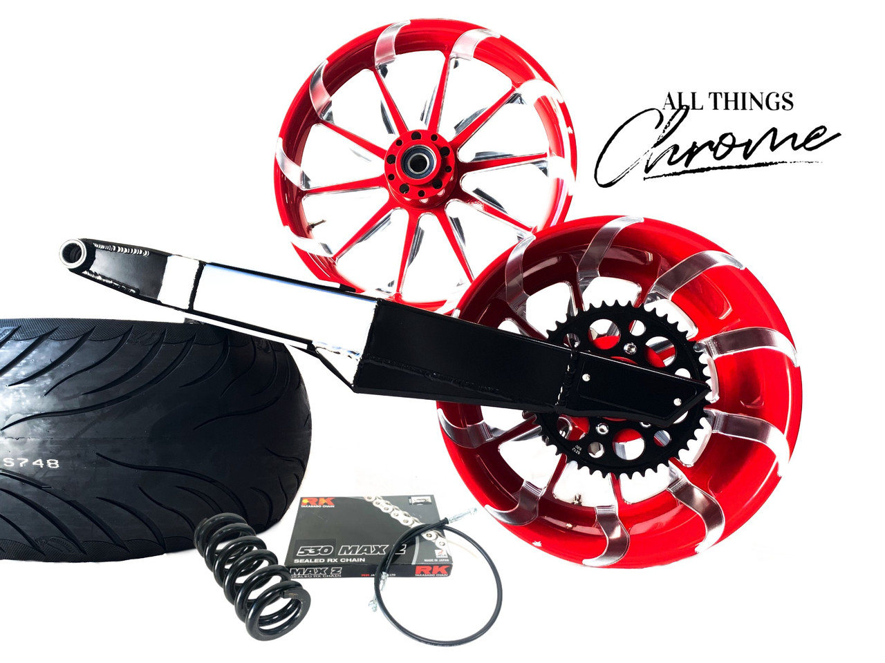 ZX14 330 OSD FAT TIRE KIT RED CONTRAST TORNADO WHEEL 2012-20