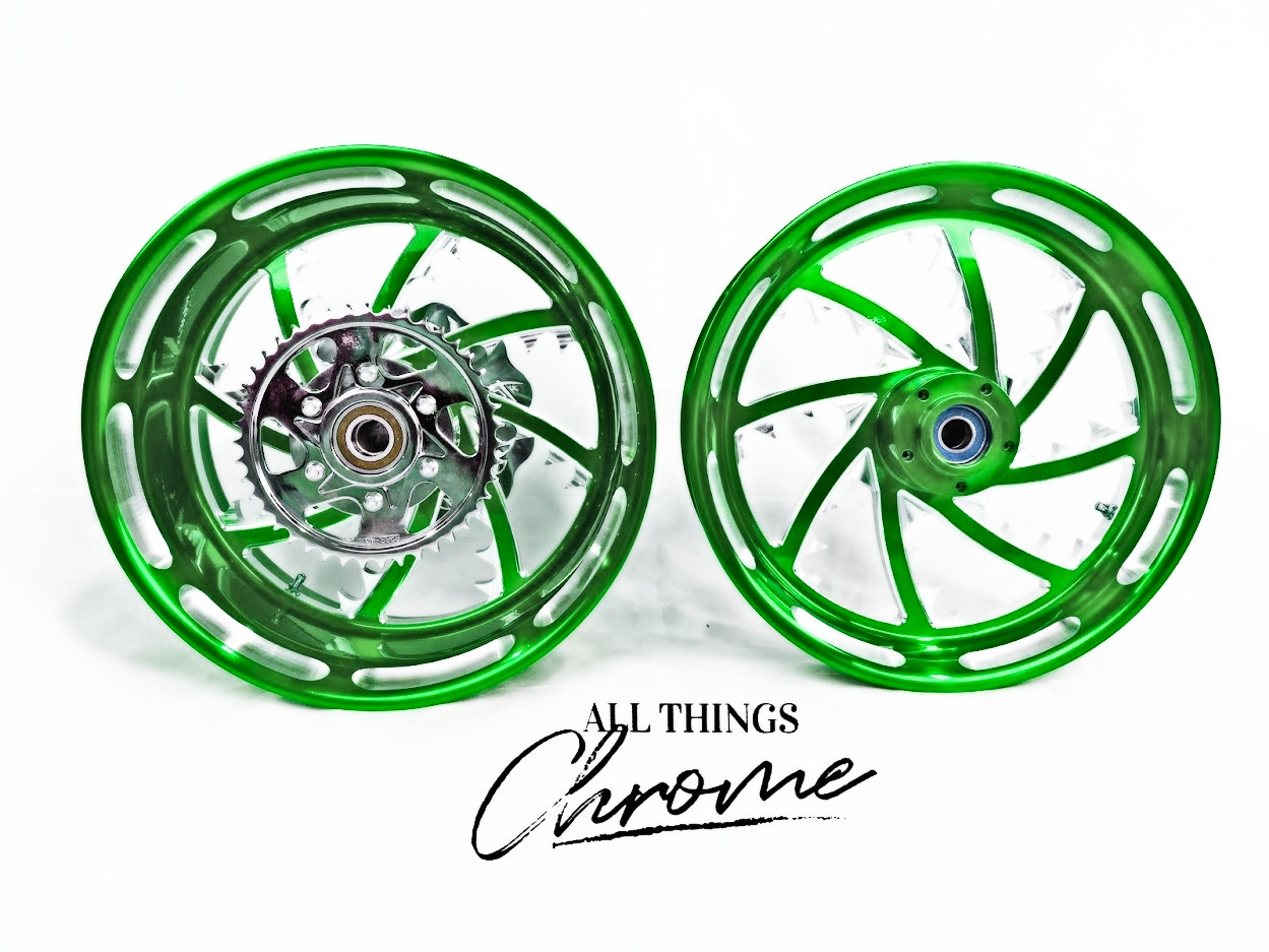 NINJA 240 FAT TIRE CANDY GREEN PIRANHA WHEELS 12-20 KAWASAKI NINJA