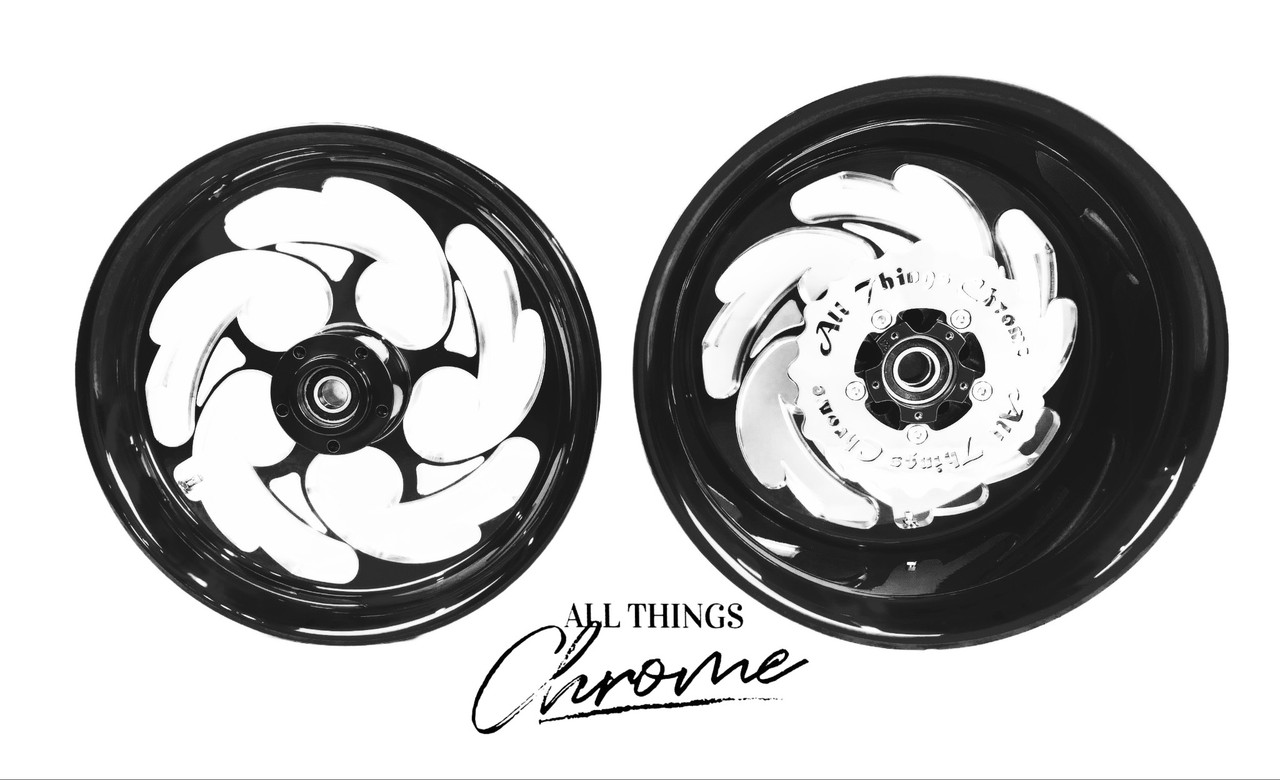 NINJA 360 FAT TIRE BLACK CONTRAST SHREDDER WHEELS 10-15 KAWASAKI