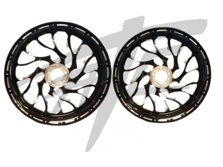 NINJA 300 FAT TIRE BLACK CONTRAST CUT HELLIAN WHEELS 06-11