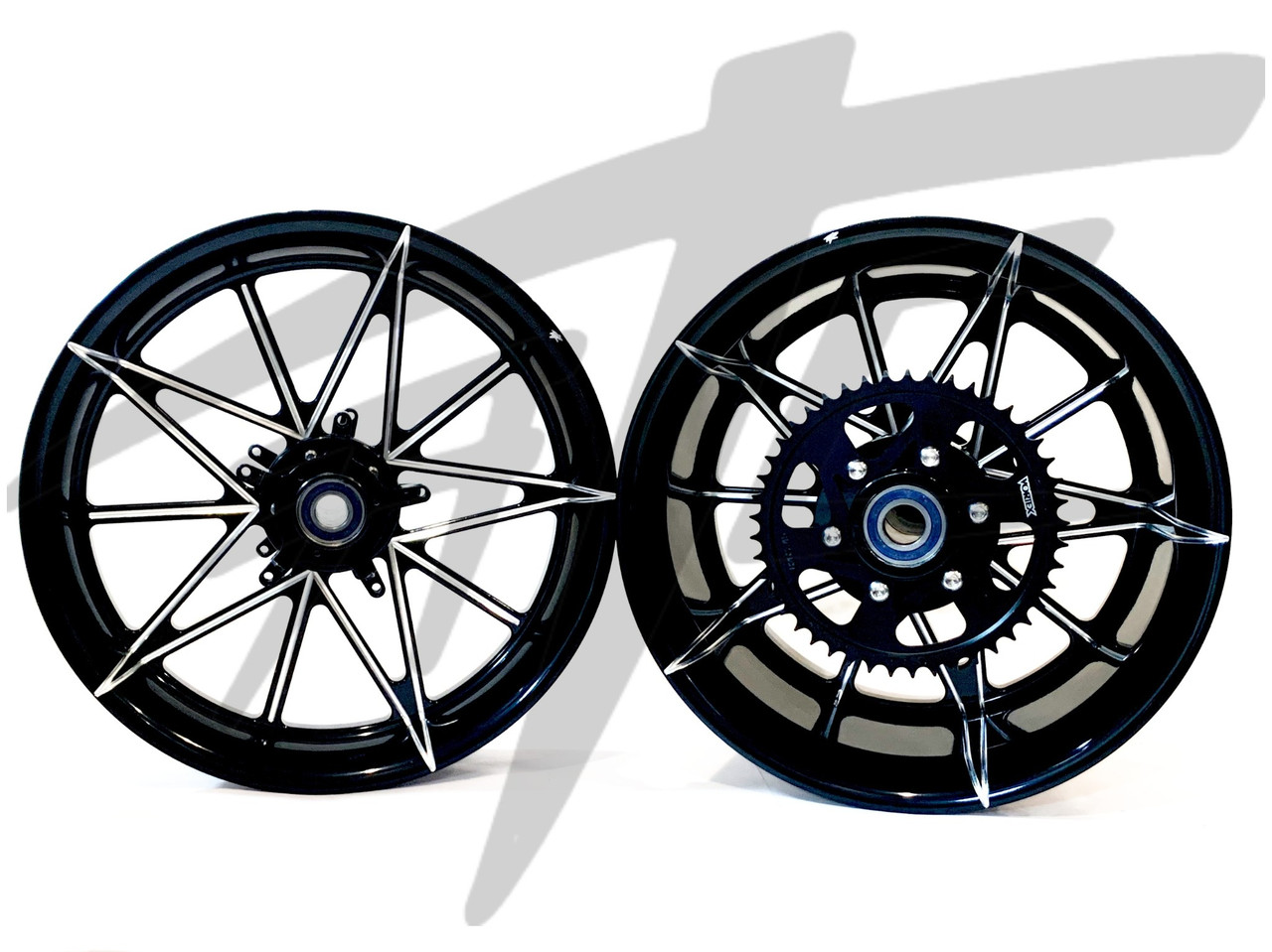 NINJA 360 FAT TIRE BLACK CONTRAST CUT EMPIRE WHEELS 10-15 KAWASAKI