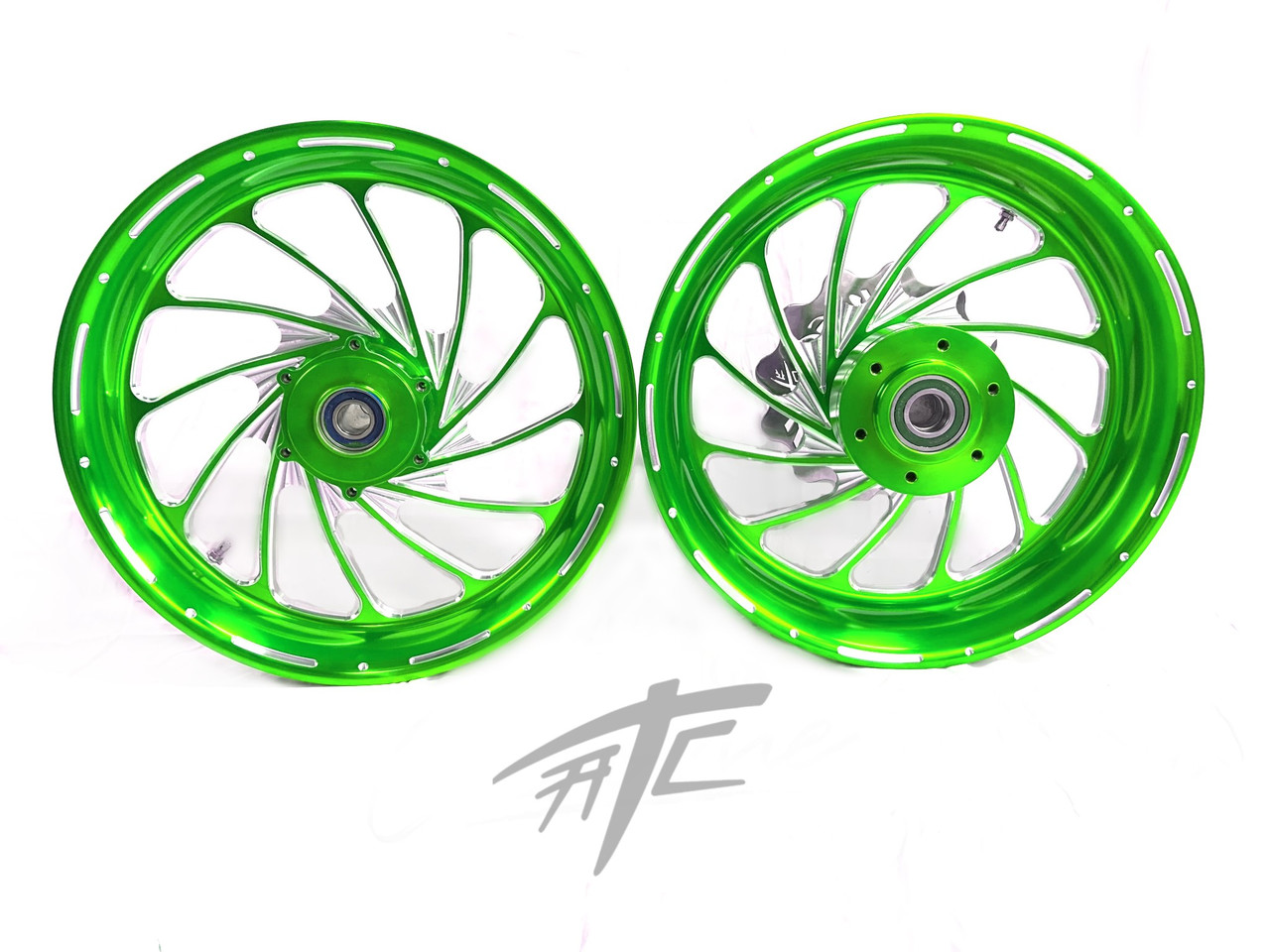 7様オーダー ZX14 360 FAT TIRE CANDY GREEN CONTRAST TURBO WHEELS 12-20 KAWASAKI