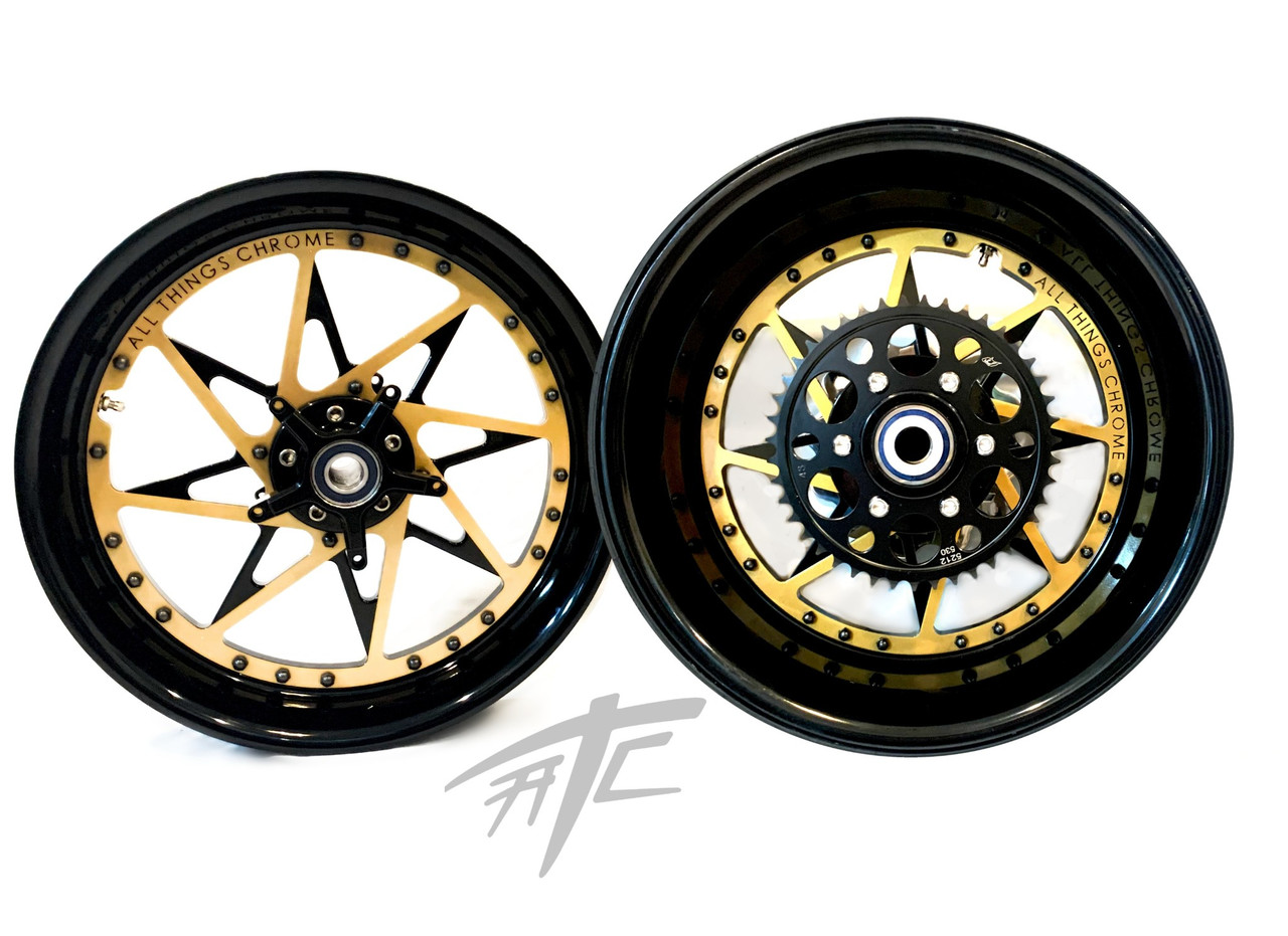 ihika　0207 ZX-14 330 FAT TIRE BLACK/GOLD SPARKLE SWITCHBACK WHEELS 06-11