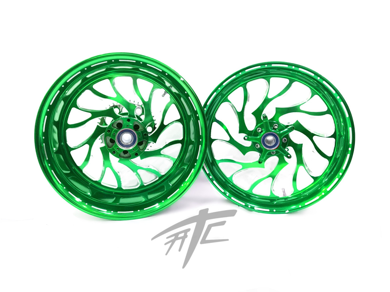 ZX-10R 300 FAT TIRE ILLUSION GREEN HELLIAN WHEELS 04-10 NINJA ZX