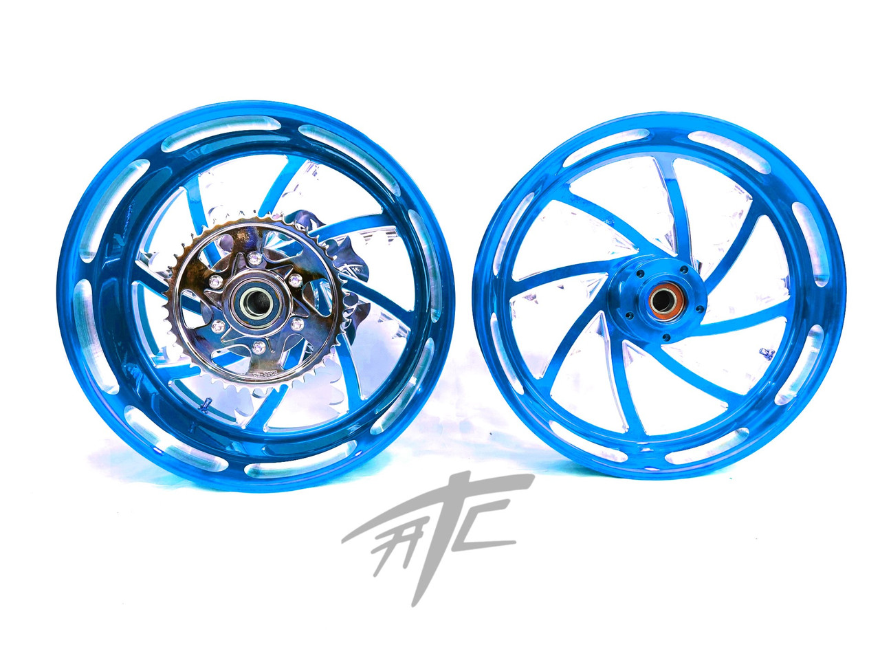 鈴木様 ZX-12 330 FAT TIRE CANDY BLUE PIRANHA WHEELS 00-05 NINJA ZX-12