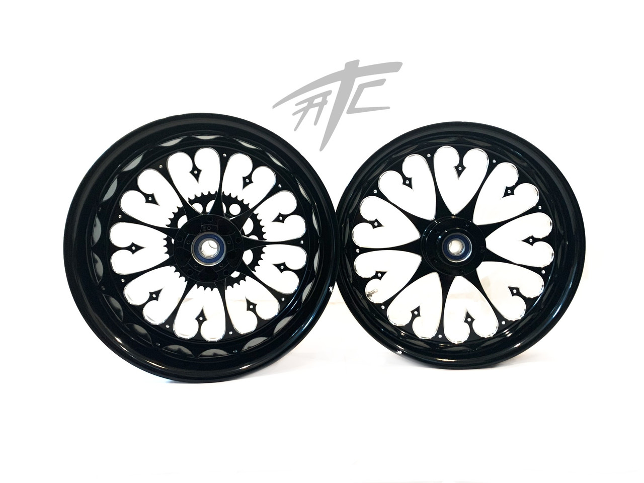 yuu NINJA STOCK SIZE BLACK CONTRAST CUT STILETTO WHEELS 00-05 KAWASAKI