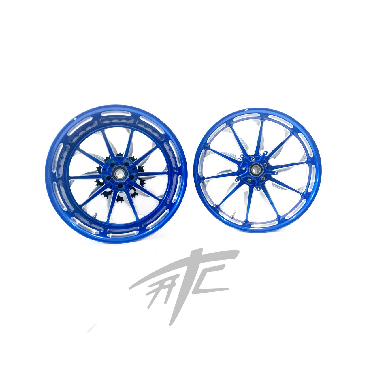 NINJA 300 FAT TIRE ROYAL BLUE CONTRAST LAUNCH WHEELS 04-15