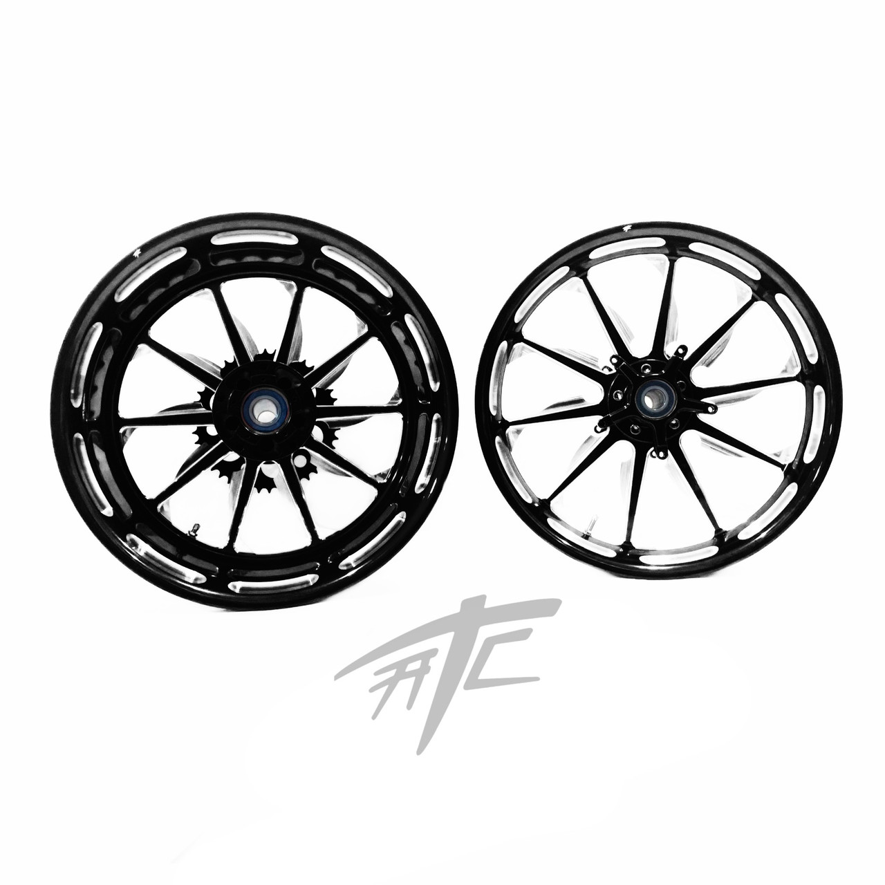 NINJA 360 FAT TIRE BLACK CONTRAST CUT LAUNCH WHEELS 12-20 KAWASAKI