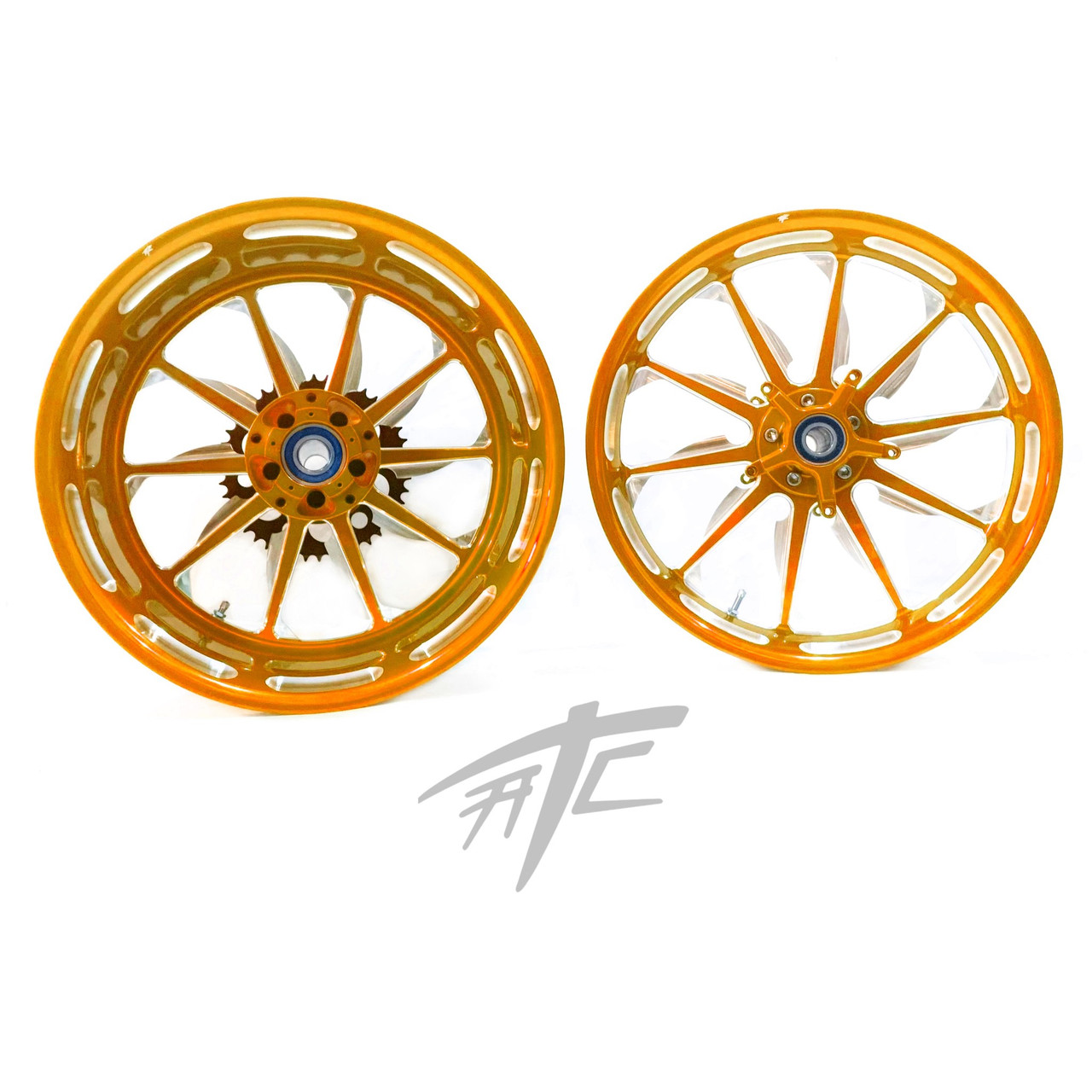 NINJA 240 FAT TIRE ORANGE CONTRAST LAUNCH WHEELS 06-11 KAWASAKI