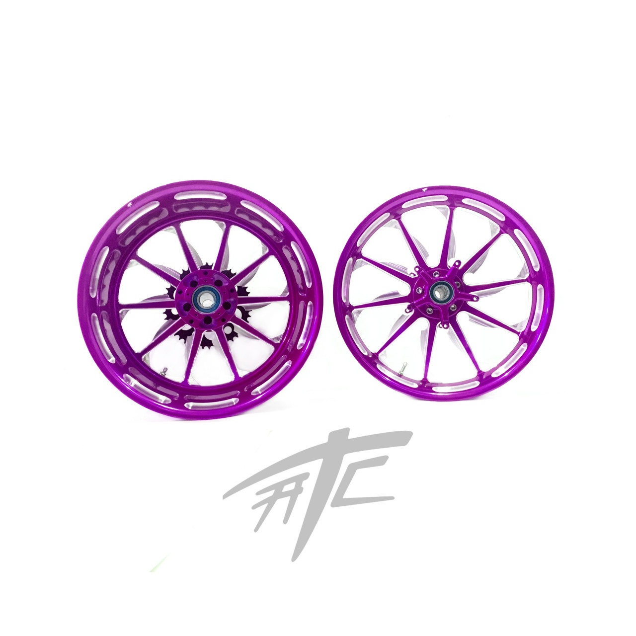 NINJA STOCK SIZE PURPLE CONTRAST CUT LAUNCH WHEELS 00-05 KAWASAKI