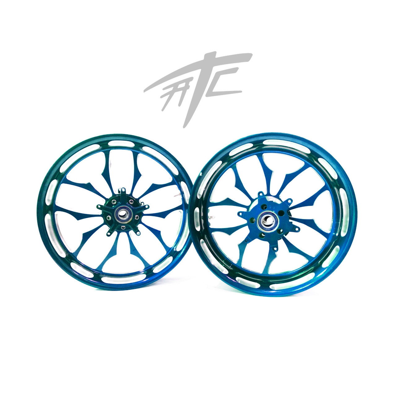 NINJA 360 FAT TIRE PLAYBOY BLUE RECLUSE WHEELS 00-05 KAWASAKI