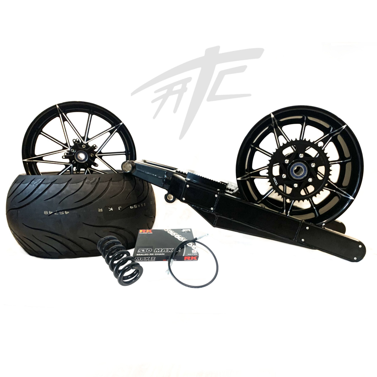 NINJA 300 FAT TIRE KIT BLACK EMPIRE WHEELS STEALTH ARM 12-20 