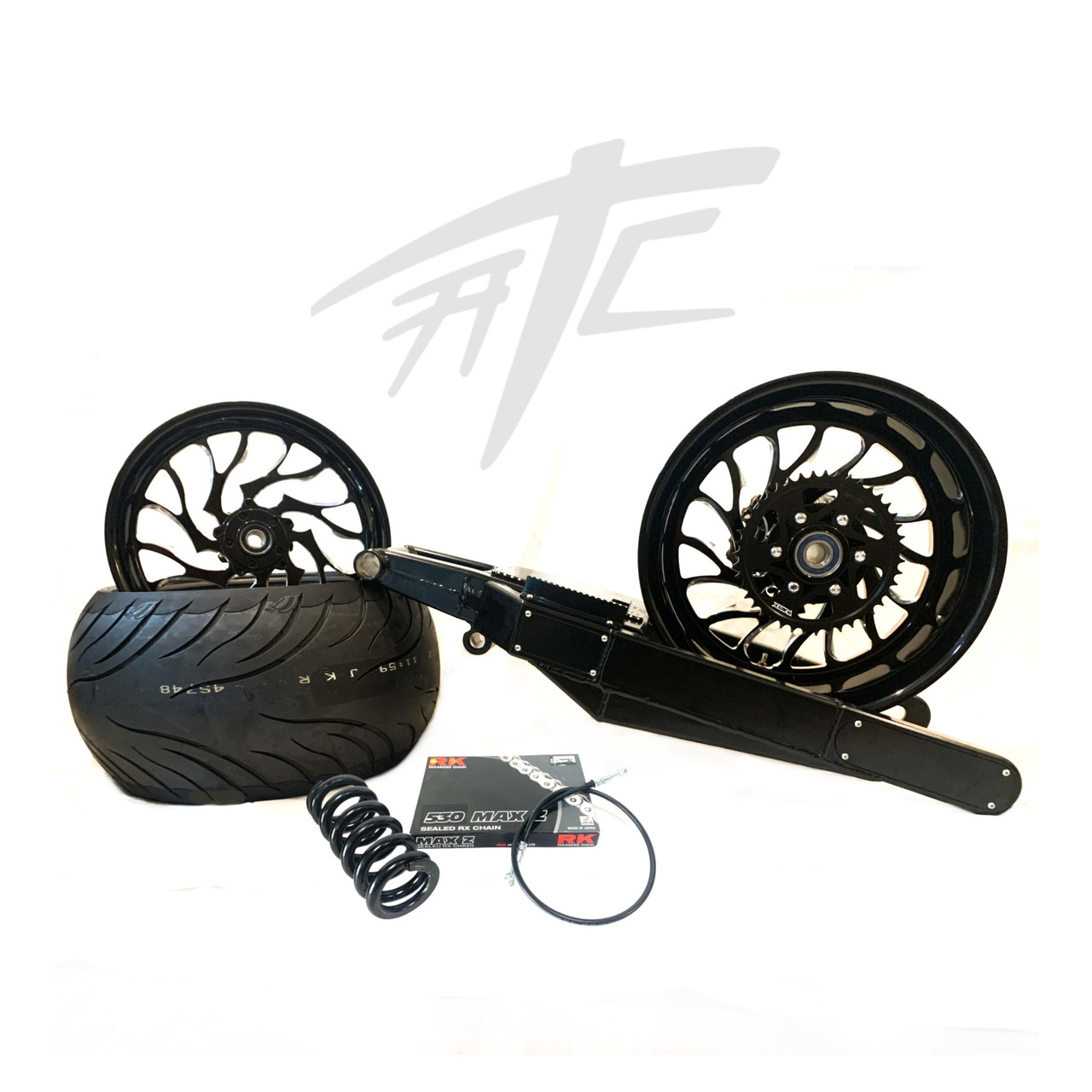 NINJA 300 FATTIRE KIT BLACK HELLIAN WHEELS STEALTH ARM 12-20