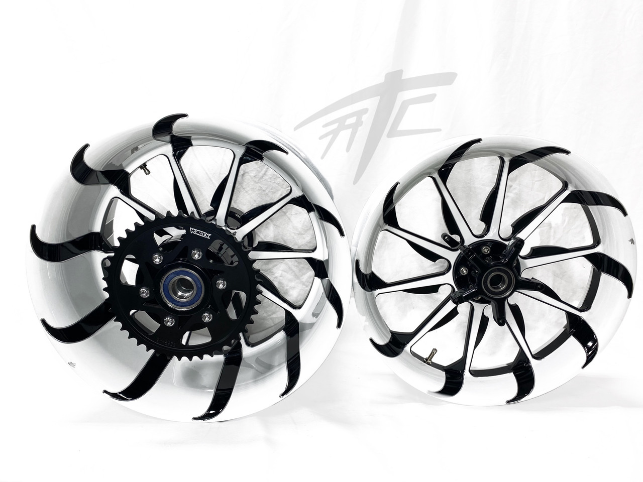 ① NINJA 240 FAT TIRE WHITE & BLK CONTRAST TORNADO WHEELS 06-11