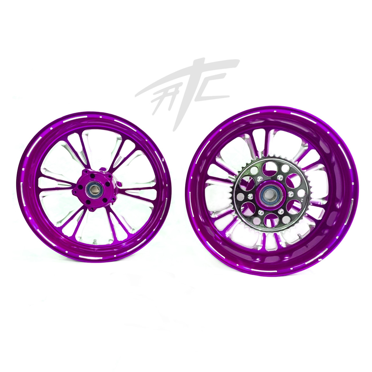 NINJA 360 FAT TIRE PURPLE CONTRAST VANDETTA WHEELS 06-11 KAWASAKI