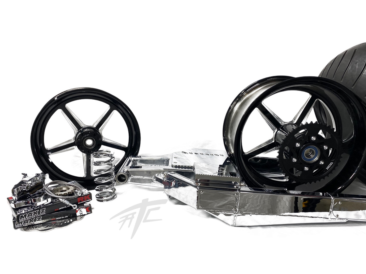 300 CHROME FAT TIRE KIT BLACK CONTRAST ALLSTAR WHEEL 12-20
