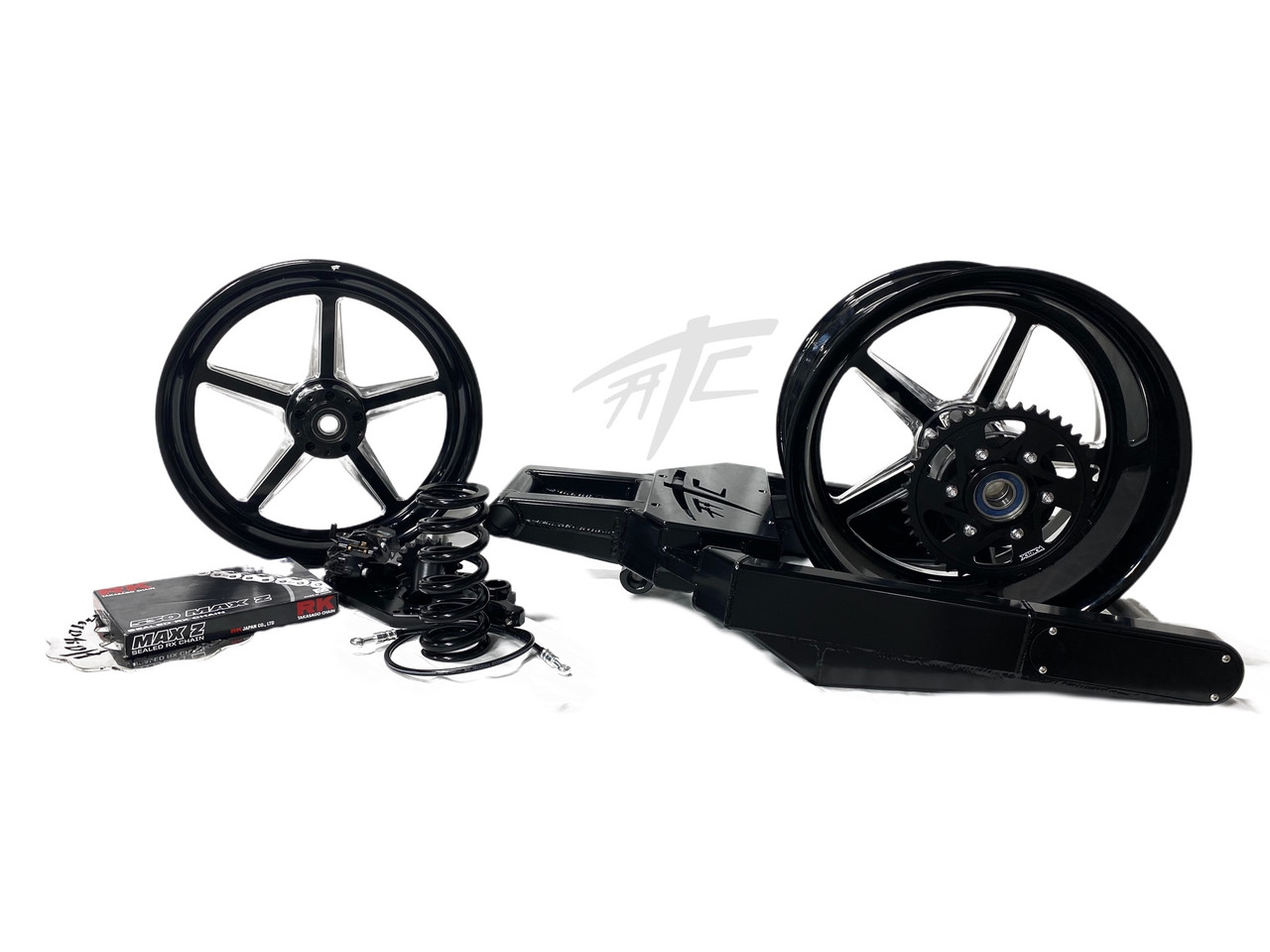 300 OSD FAT TIRE KIT BLACK CONTRAST ALL STAR WHEELS 06-11 KAWASAKI