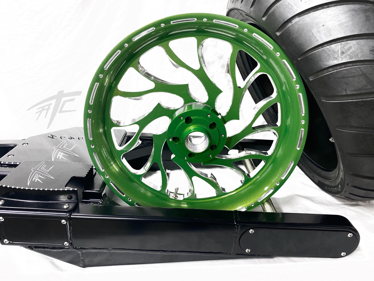NINJA 300 STEALTH FAT TIRE KIT ILLUSION GREEN HELLIAN WHEEL 12-20