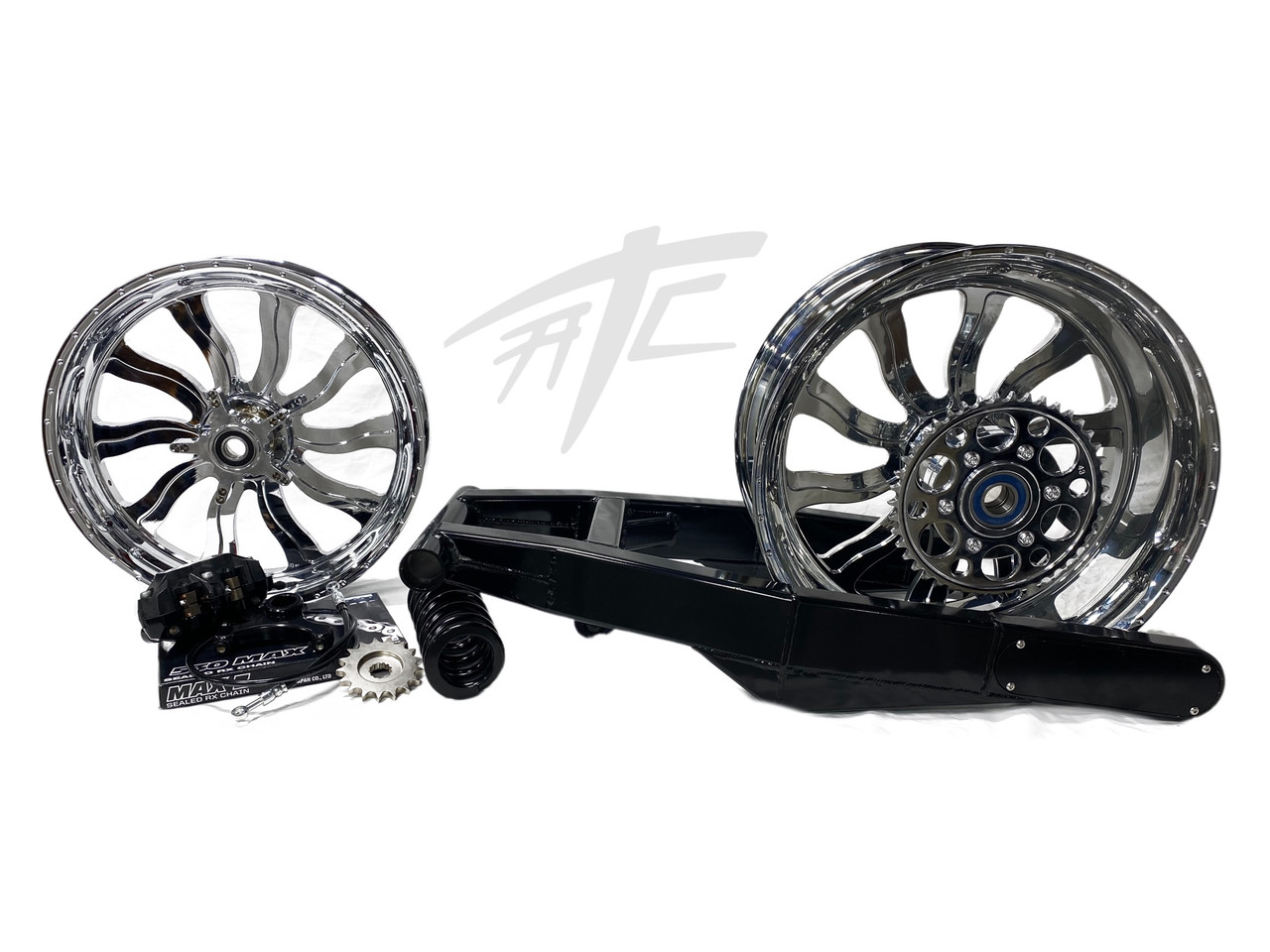 NINJA 240 STEALTH FAT TIRE KIT CHROME INFERNO WHEELS 12-20